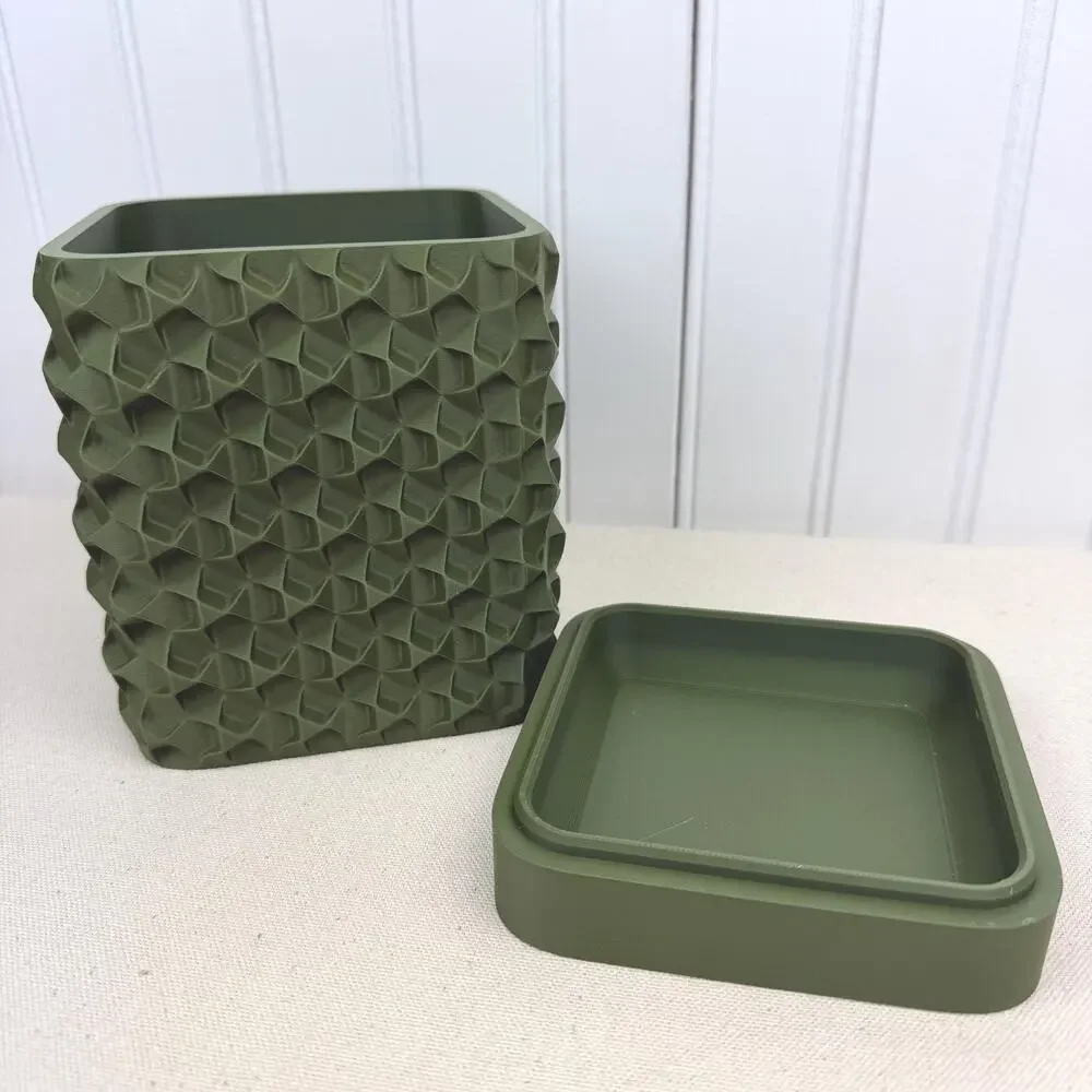 Rovi Square Planter, Indoor Flower Pot, Tabletop Planter, Faceted Texture,Modern